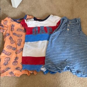 Three GAP rompers size 18-24